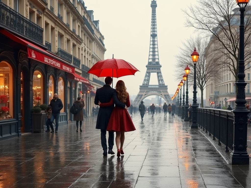 Coppia sotto la Pioggia a Parigi Diamond Painting