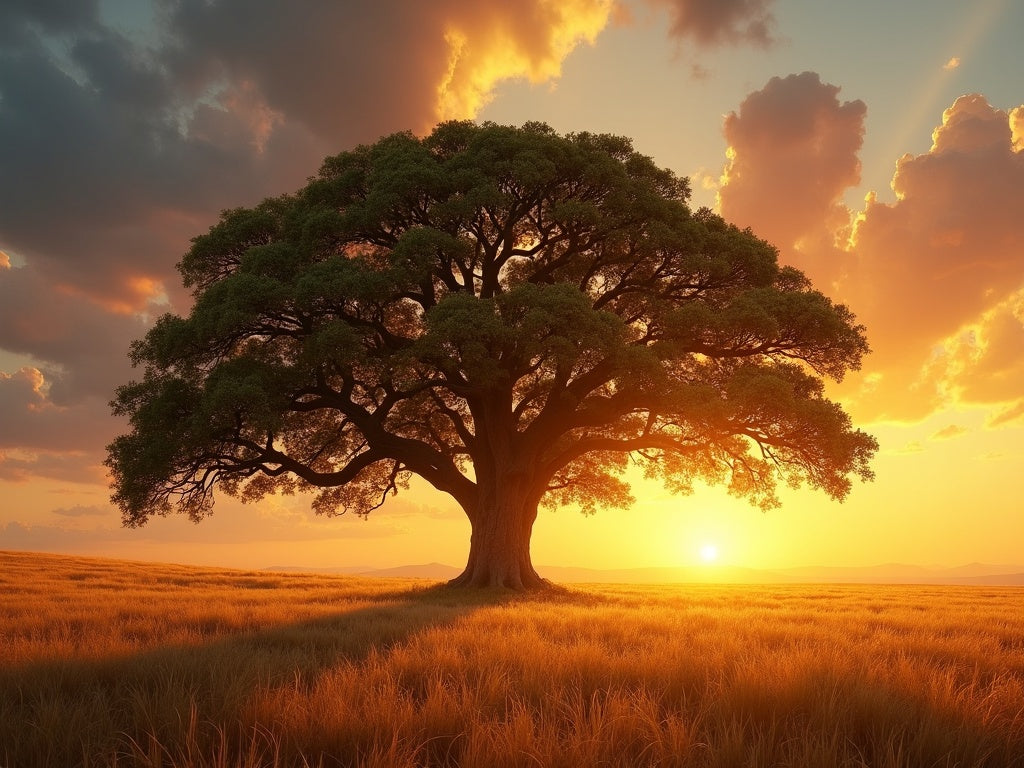 Diamond Painting Quercia Secolare al Tramonto