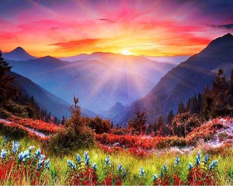 Alba sui monti Diamond Painting