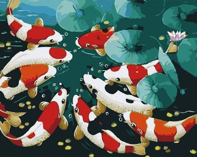 Carpe Koi Nello Stagno Diamond Painting