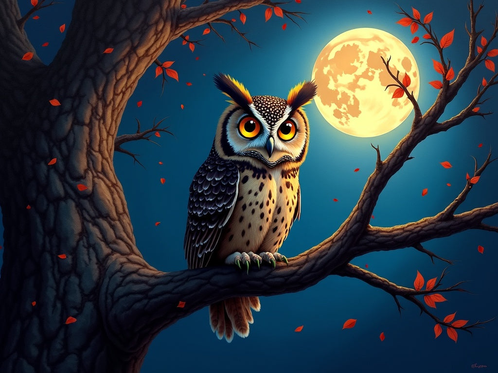 Gufo Saggio nella Notte Diamond Painting