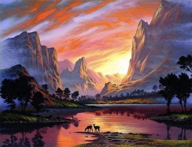 Lago E Montagne Diamond Painting
