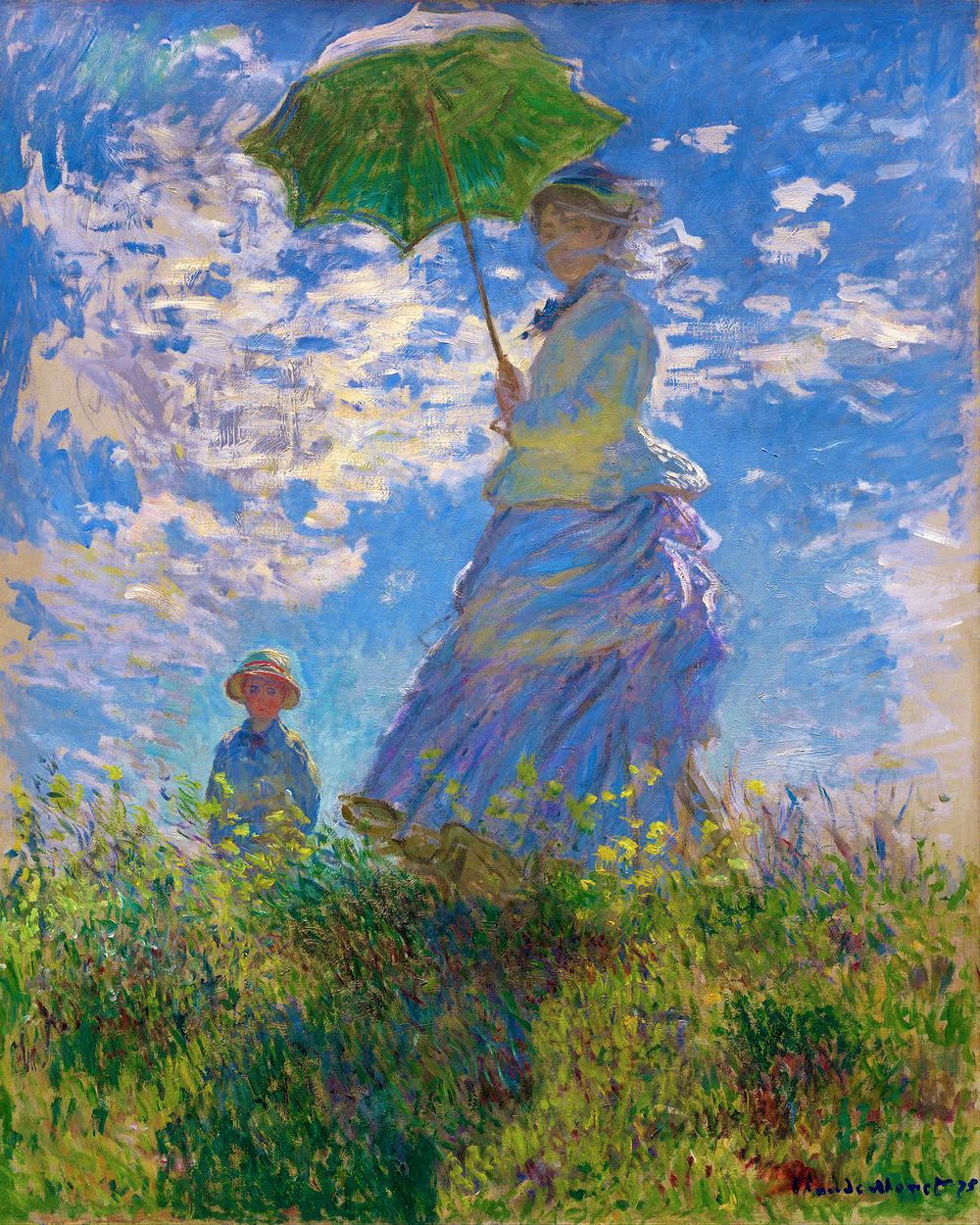 La Passeggiata di Claude Monet diamond painting con Camille e Jean sulla collina