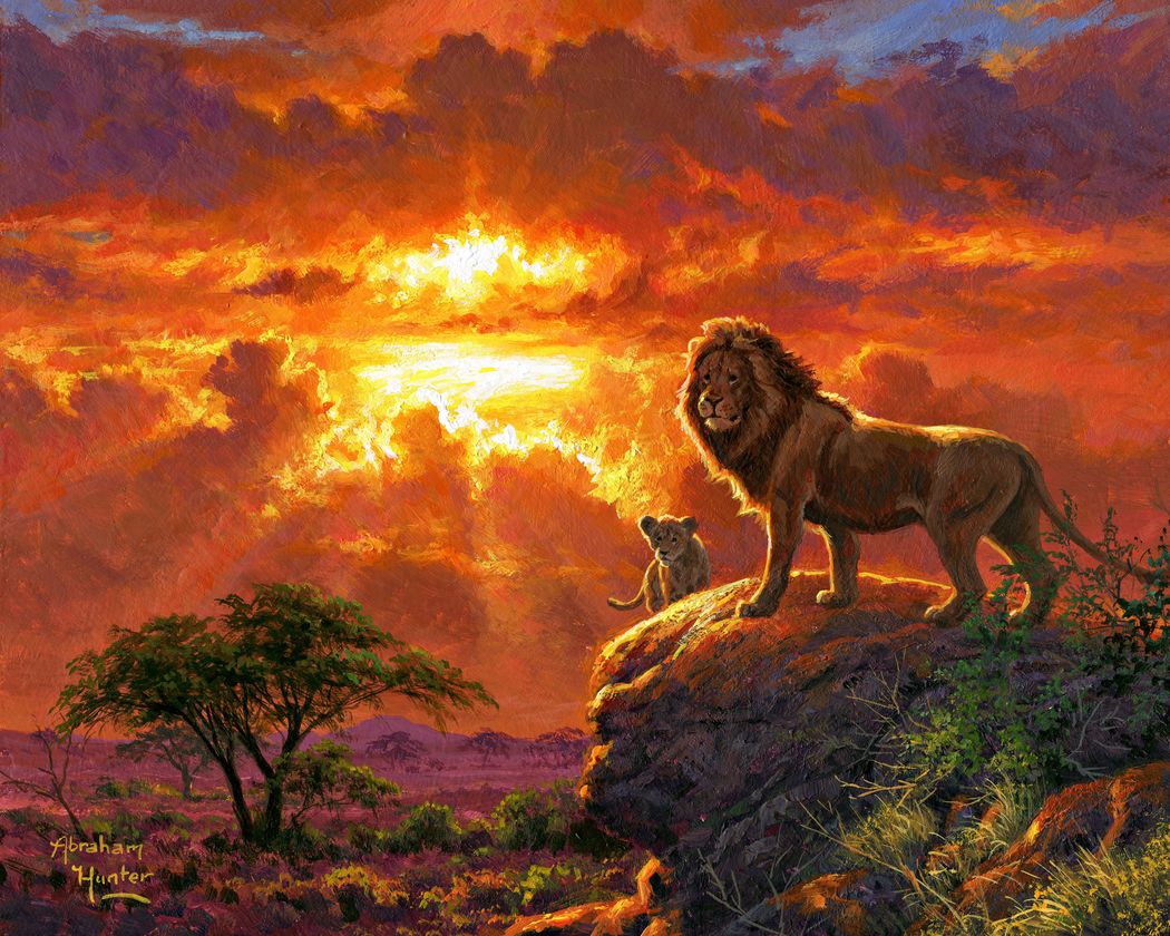 Leone al tramonto Diamond Painting