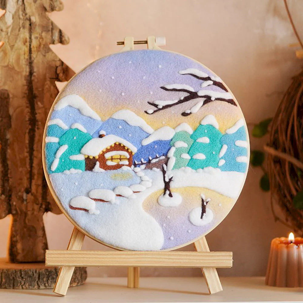 Needle Felting Casa di campagna sotto la neve Diamond Painting kit diamond painting