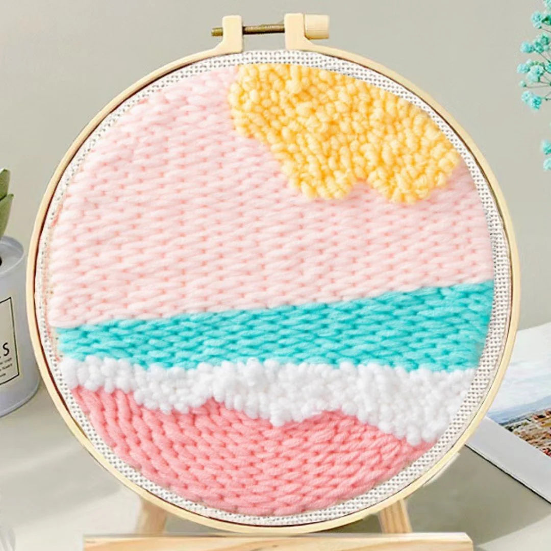 Punch Needle Kit Spiaggia pastello Diamond Painting