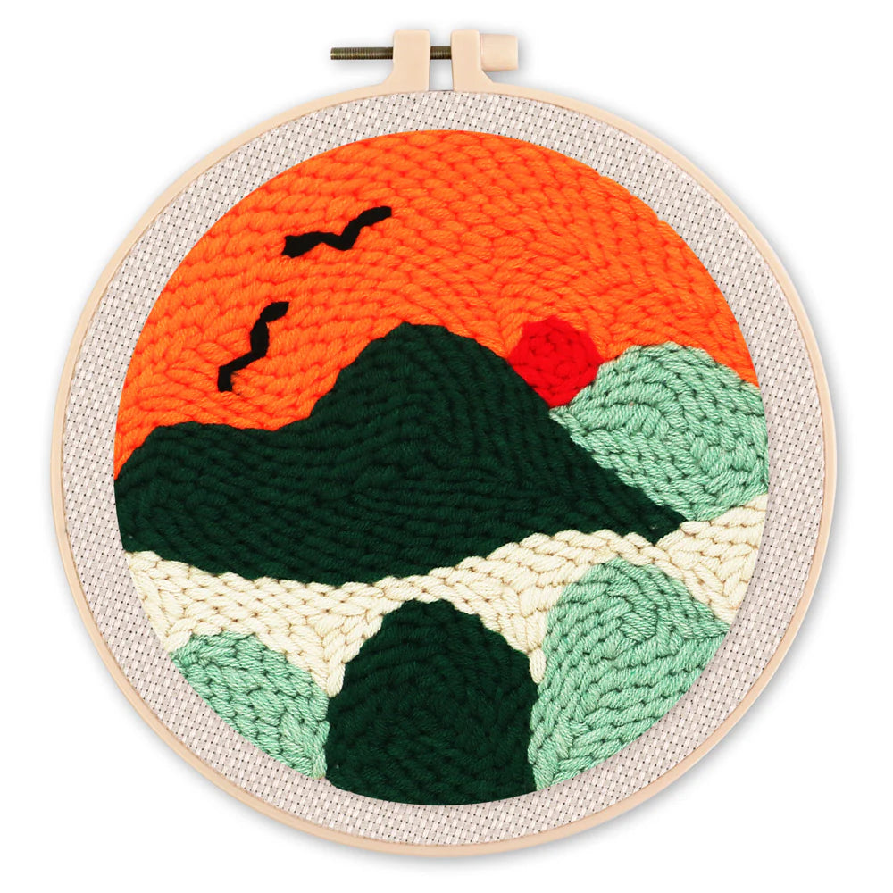 Punch Needle Kit Tramonto di fuoco Diamond Painting