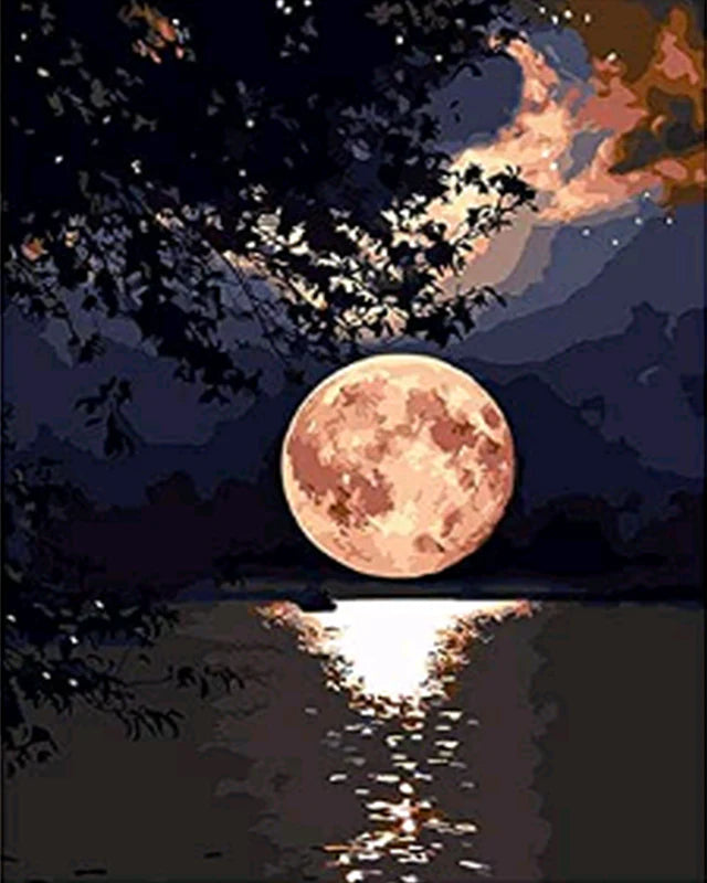 Riflessi della luna sul lago Diamond Painting