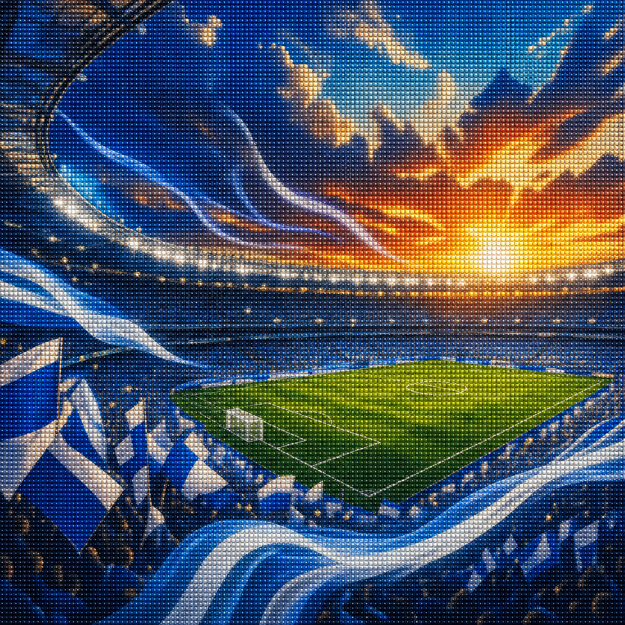Diamond Painting Calcio Azzurro Bianco | Kit Completo - diamond painting calcio Mondiali