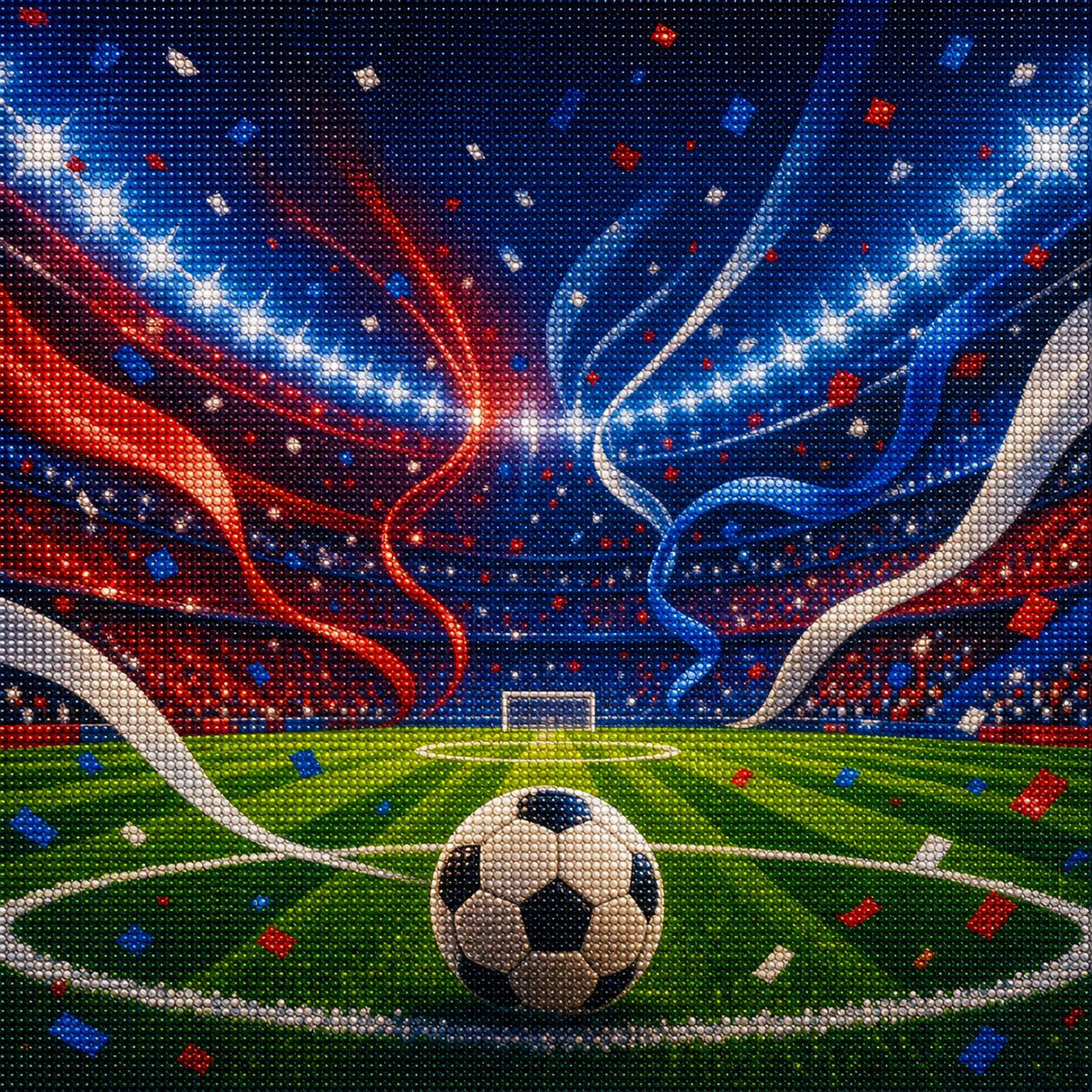 Diamond Painting Calcio Blu Rosso Bianco | Kit Completo - diamond painting calcio Mondiali