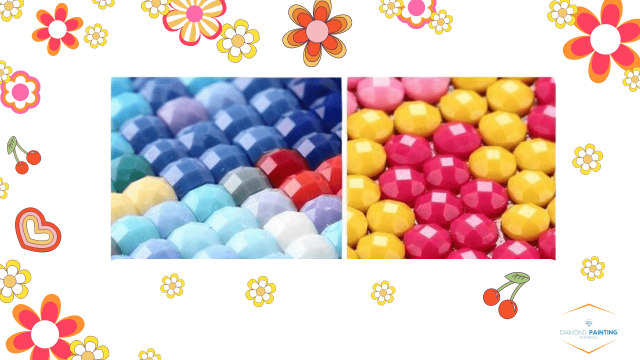 Confronto dei diamanti colorati per il kit diamond painting personalizzato