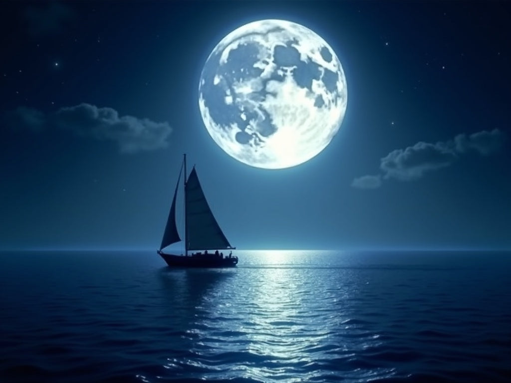 Diamond Painting Luna Piena sull'Oceano