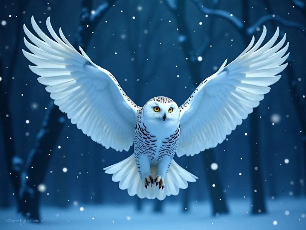 Diamond Painting Gufo delle Nevi in Volo
