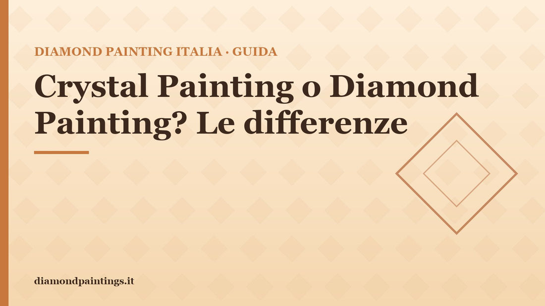 Confronto tra crystal painting e diamond painting con diamantini brillanti su tela numerata