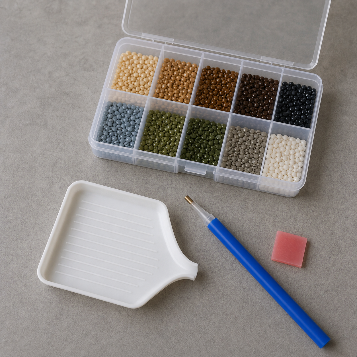 Set Accessori Diamond Painting Premium | Penna, Cera, Vassoio e Organizer - foto 1