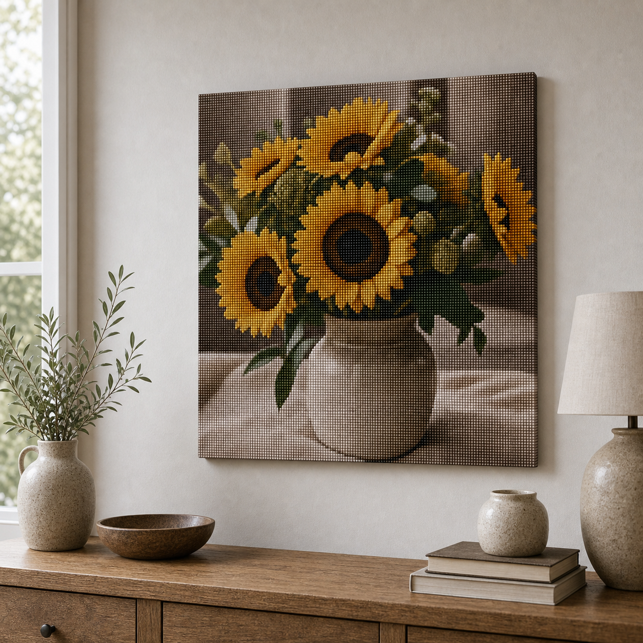 Diamond Painting Girasoli in Vaso | Kit Completo - foto 3