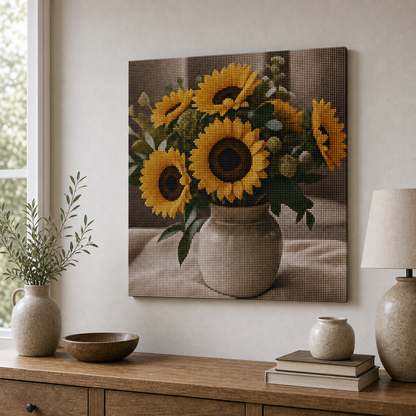 Diamond Painting Girasoli in Vaso | Kit Completo - foto 3
