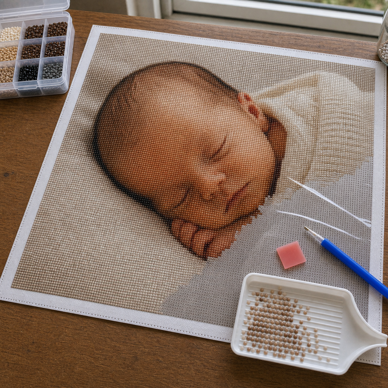 Diamond Painting Personalizzato Neonato da Foto | Kit Completo - foto 2
