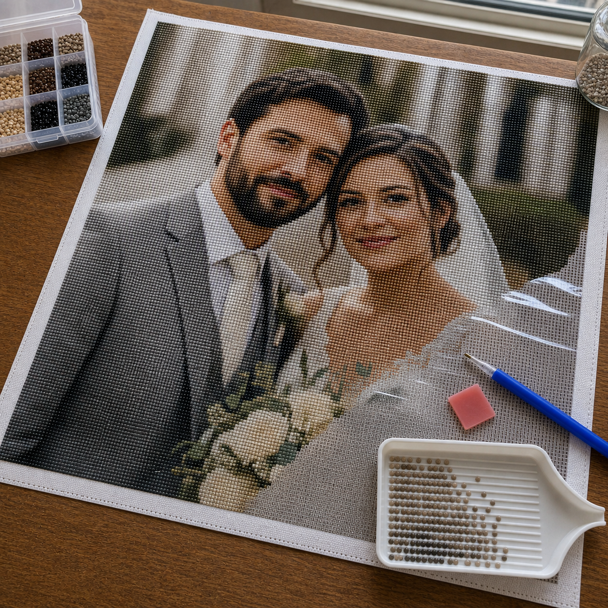 Diamond Painting Personalizzato Matrimonio da Foto | Kit Completo - foto 2