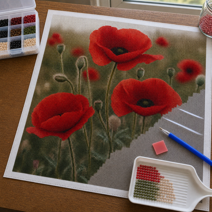 Diamond Painting Papaveri Rossi | Kit Completo - foto 2