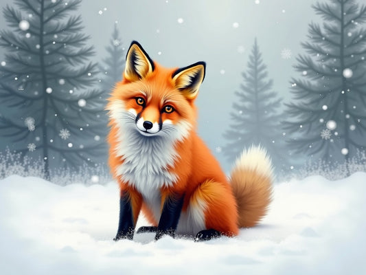 Volpe Rossa nella Neve Diamond Painting