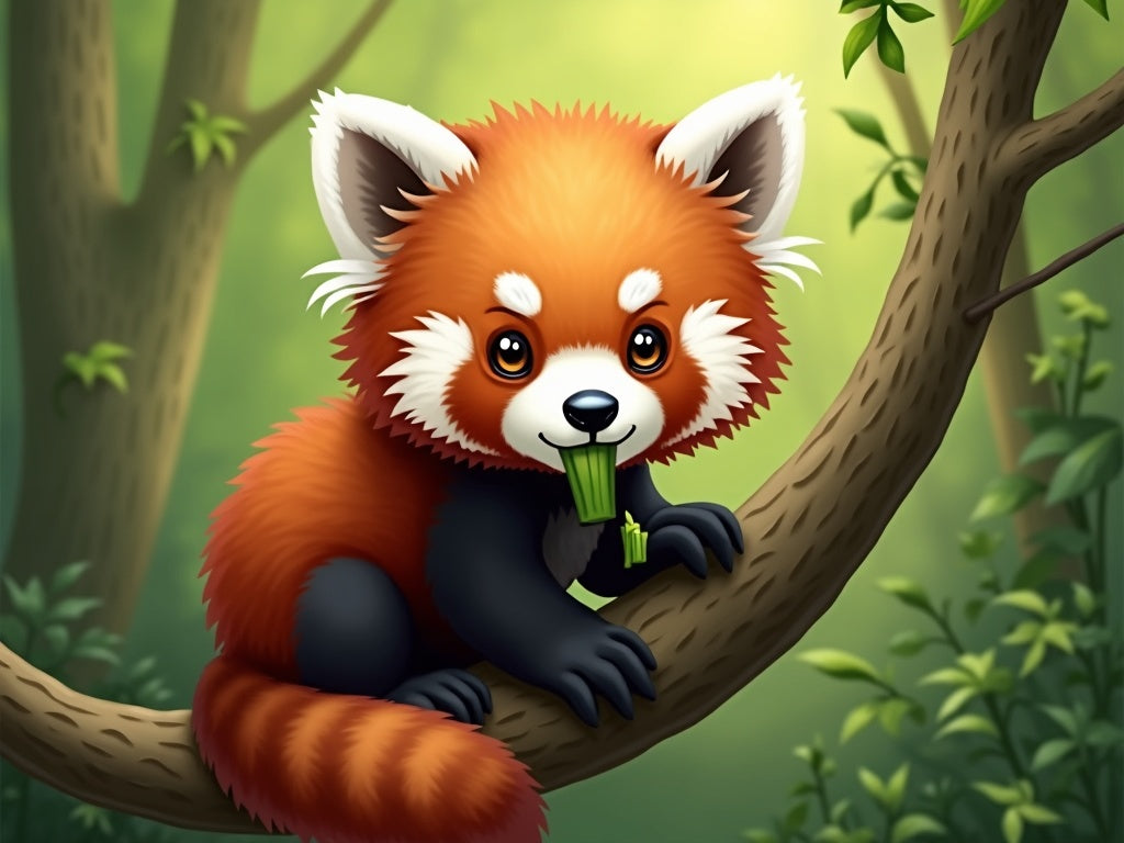 Diamond Painting Panda Rosso