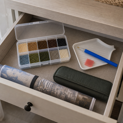 Set Accessori Diamond Painting Premium | Penna, Cera, Vassoio e Organizer - foto 3