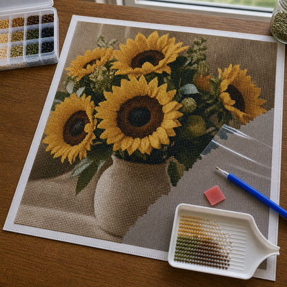 Diamond Painting Girasoli in Vaso | Kit Completo - foto 2