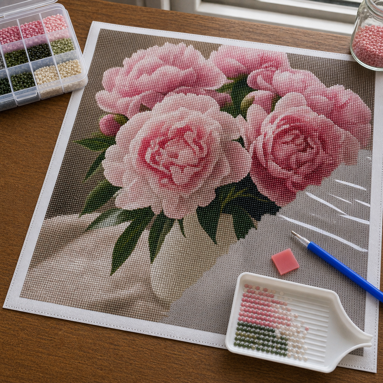 Diamond Painting Peonie Rosa | Kit Completo - foto 2