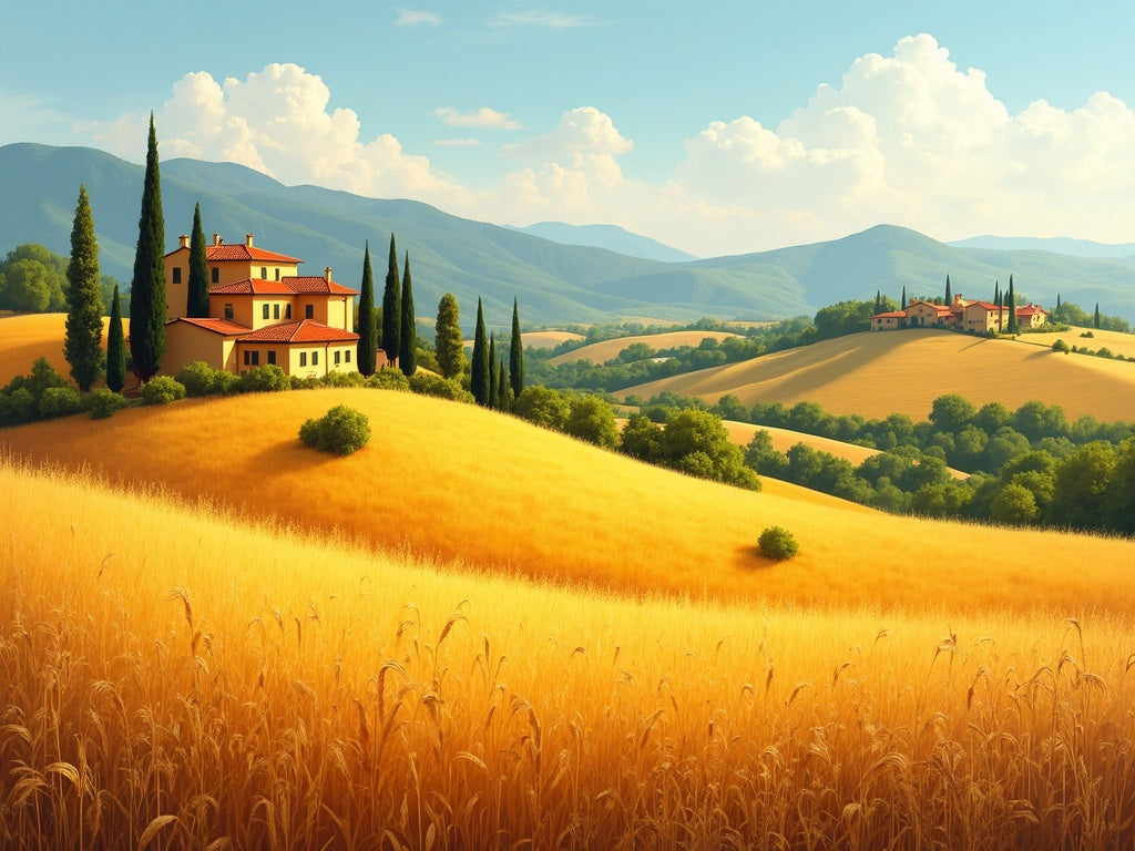 Paesaggio Toscano con Cipressi Diamond Painting