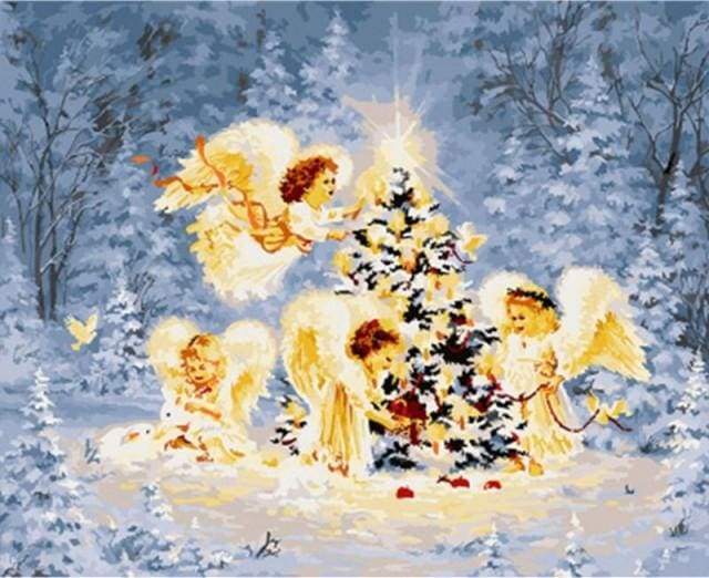 Albero Di Natale Con Angeli Diamond Painting | Seos Shop ®