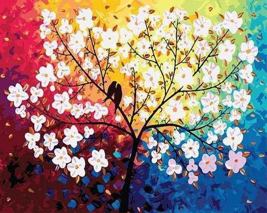 Albero In Fiore E Uccelli In Primavera Diamond Painting | Seos Shop ®