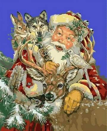 Babbo Natale Con Alcuni Animali Diamond Painting | Seos Shop ®