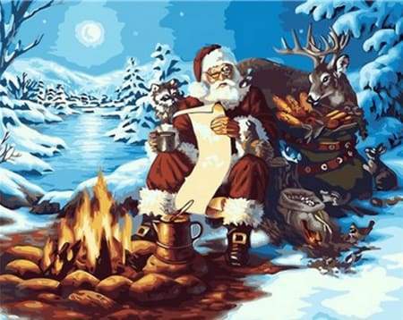 Babbo Natale Si Scalda Al Fuoco Diamond Painting | Seos Shop ®