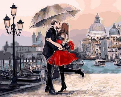 Bacio Romantico Sotto La Pioggia Diamond Painting | Seos Shop ®