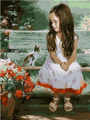 Bambina E Gatto Diamond Painting | Seos Shop ®