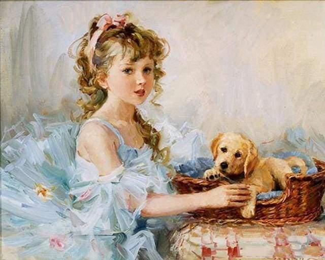 Bambina E Il Suo Cucciolo Diamond Painting | Seos Shop ®