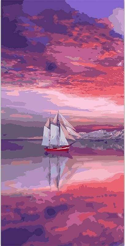 Barca A Vela Mar Rosso Diamond Painting | Seos Shop ®