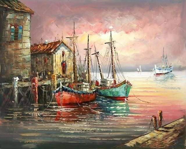 Barche Da Pesca Al Porto Diamond Painting | Seos Shop ®