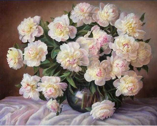 Bellissimo Bouquet Di Fiori Bianchi Diamond Painting | Seos Shop ®