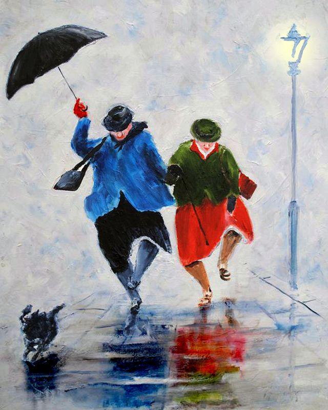Camminare sotto la pioggia Diamond Painting