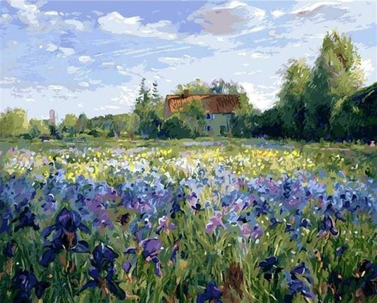 Campo Di Campagna E Fiori Blu Diamond Painting | Seos Shop ®