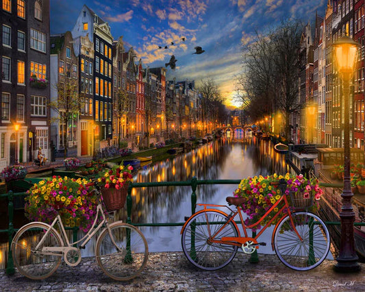 Canale di Amsterdam alla sera Diamond Painting | Seos Shop ®