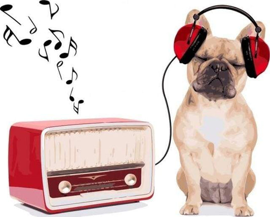 Cane Che Ascolta La Musica Diamond Painting