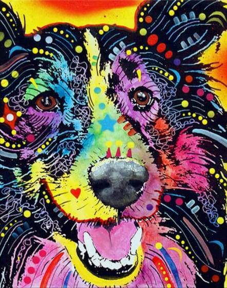 Cane Che Sorride Con Stile Diamond Painting