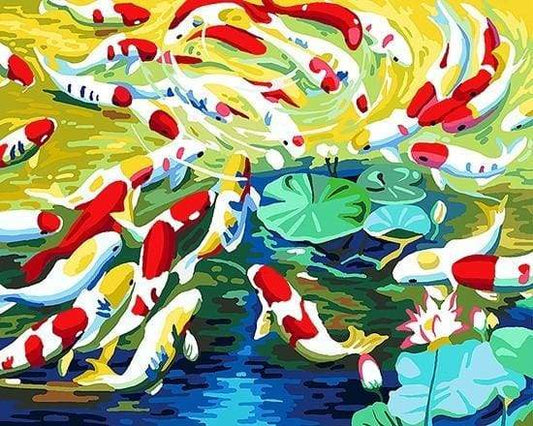 Carpe Koi E Ninfee Diamond Painting