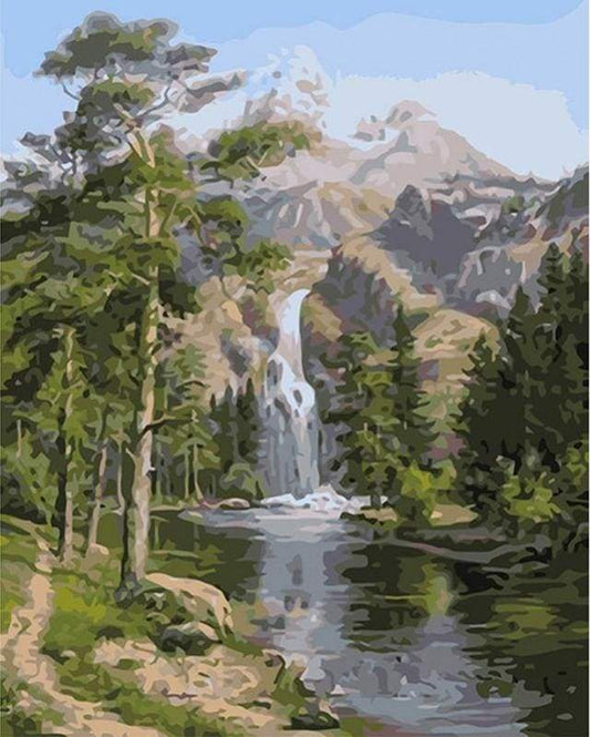Cascata Vicino Alla Montagna Diamond Painting