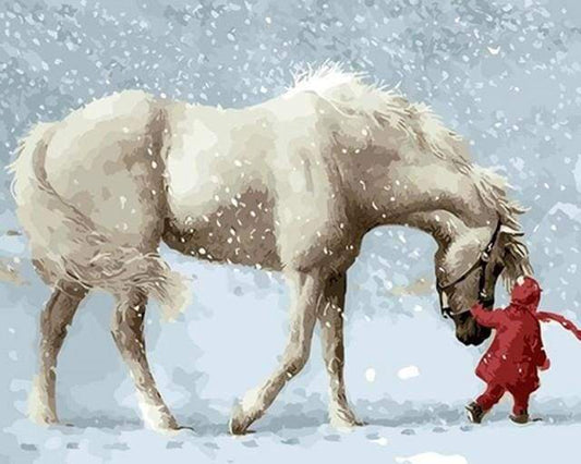 Cavallo Nella Neve Diamond Painting