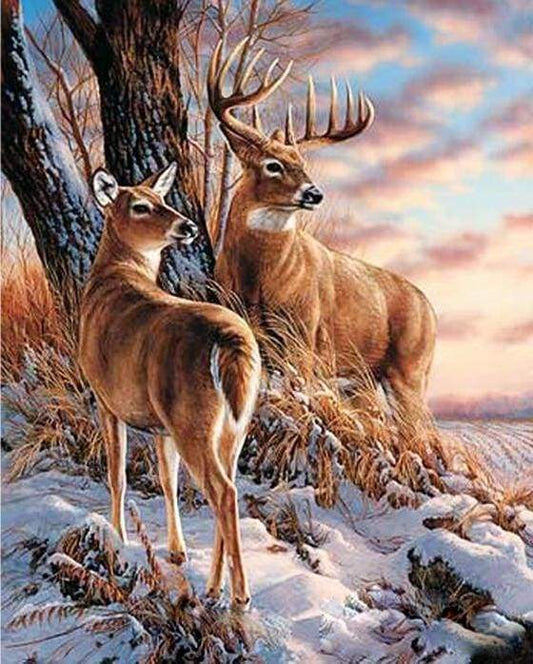 Cervi In Inverno Diamond Painting