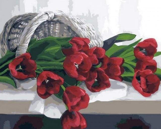 Cesto Di Tulipani Romantici Diamond Painting